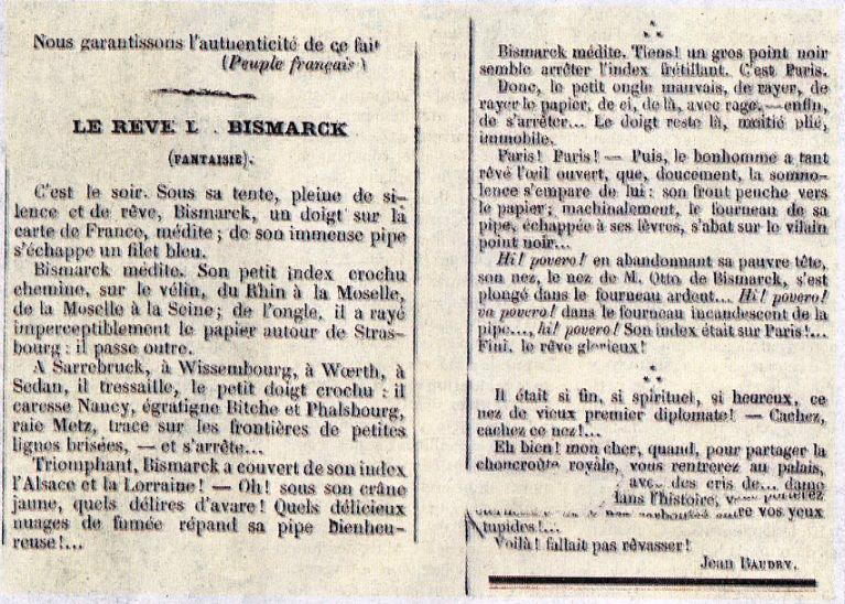 Article de Rimbaus, Le Rêve de Bismarck